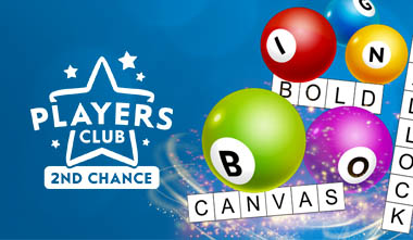 Bingo Balls and Crossword Words with second chance logo