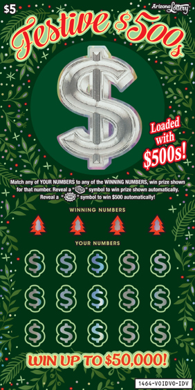 #1464 Festive $500s Logo