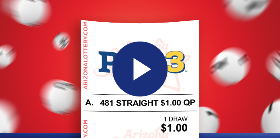 Pick 3 ticket with a video play symbol overlay