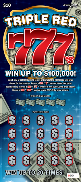 AZ Lottery - Triple Red 7's (#1465) - scratch off odds
