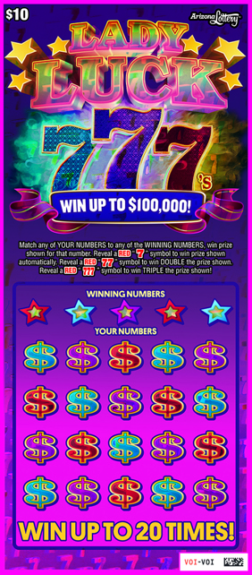TRIPLE RED 7'S scratcher from Arizona Lottery