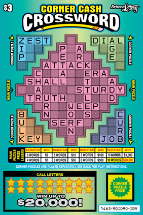 #1463 Corner Cash Crossword Logo